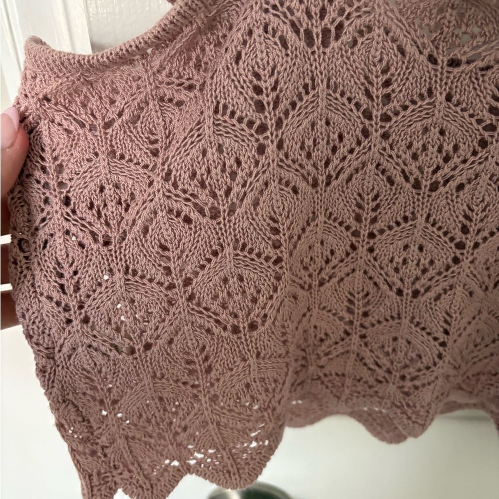 Love Riche Pink Ruffled Knitted Crop Tank - Picture 4 of 4